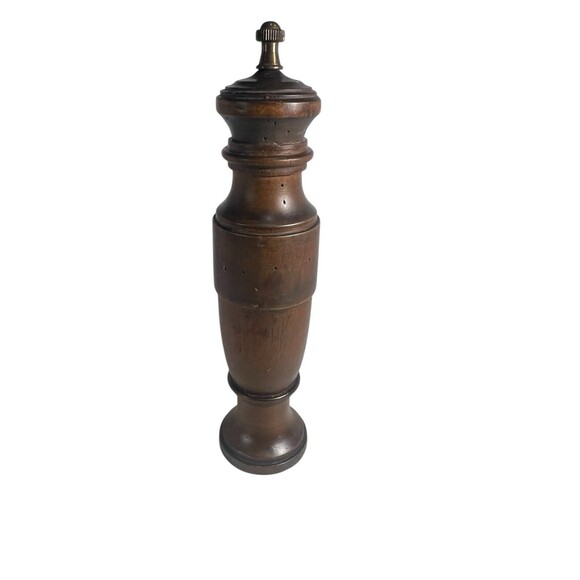 Vtg Italian Wood Pepper Mill 10" C.C Fleur De Lis Made In Italy - Picture 11 of 13